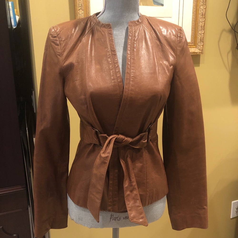 Valentino Leather Jacket Sz 44